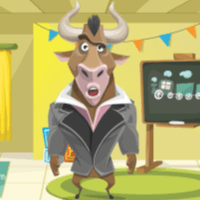 Bull in suit sing Happy Birthday song